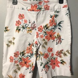 Bermuda Length Floral Print Shorts